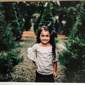 Bailey’s Blossoms ivory tapered sleeve top